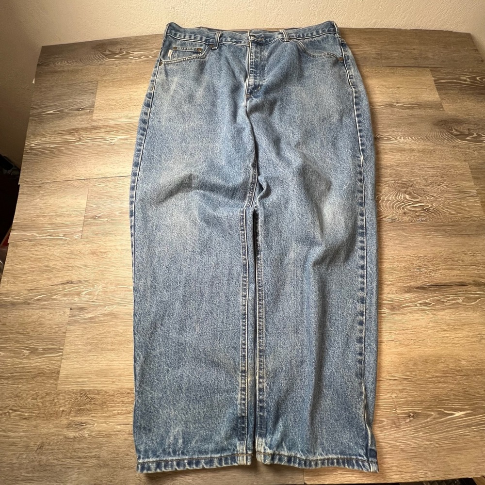 Carhartt B17-DST Jeans Mens 40x30 Blue Relaxed Fit Straight Leg Denim Workwear
